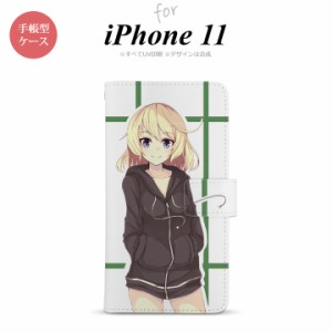 iPhone11 iPhone11 手帳型スマホケース カバー 女の子 キャラ 緑  nk-004s-i11-dr1332