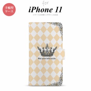 iPhone11 iPhone11 手帳型スマホケース カバー 王冠 オレンジ  nk-004s-i11-dr1453