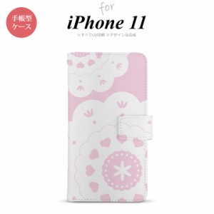 iPhone11 iPhone11 手帳型スマホケース カバー レース クリア ピンク  nk-004s-i11-dr1484