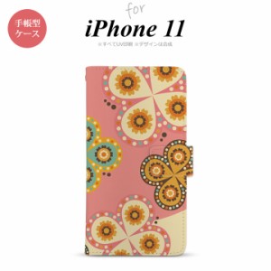 iPhone11 iPhone11 手帳型スマホケース カバー エスニック 花柄 ピンク ベージュ  nk-004s-i11-dr1582
