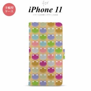 iPhone11 iPhone11 手帳型スマホケース カバー カエル かえる ベージュ  nk-004s-i11-dr164