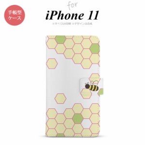 iPhone11 iPhone11 手帳型スマホケース カバー ハニー クリア 緑  nk-004s-i11-dr1682