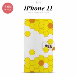 iPhone11 iPhone11 手帳型スマホケース カバー ハニー クリア 黄  nk-004s-i11-dr1685
