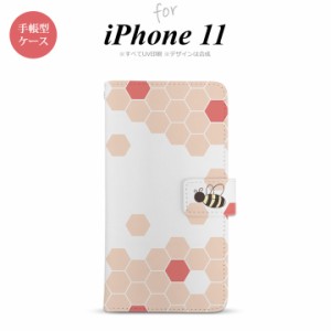 iPhone11 iPhone11 手帳型スマホケース カバー ハニー クリア 赤  nk-004s-i11-dr1686