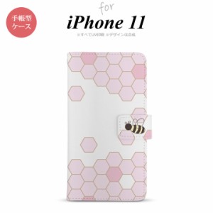 iPhone11 iPhone11 手帳型スマホケース カバー ハニー クリア ピンク  nk-004s-i11-dr1687