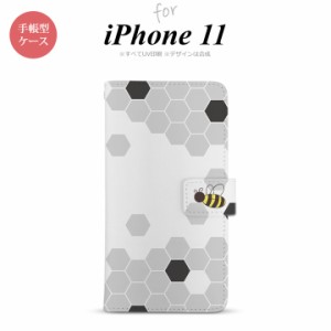 iPhone11 iPhone11 手帳型スマホケース カバー ハニー クリア 黒  nk-004s-i11-dr1690