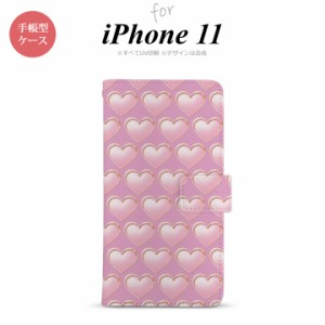 iPhone11 iPhone11 手帳型スマホケース カバー ハート ピンク  nk-004s-i11-dr174