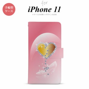 iPhone11 iPhone11 手帳型スマホケース カバー ハート ガラスの靴 ピンク  nk-004s-i11-dr237