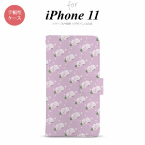 iPhone11 iPhone11 手帳型スマホケース カバー 花柄 バラ ドット 紫 ピンク  nk-004s-i11-dr260