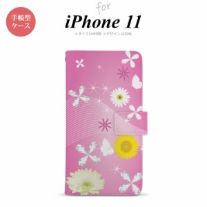 iPhone11 iPhone11 手帳型スマホケース カバー 花柄 ミックス ピンク  nk-004s-i11-dr275