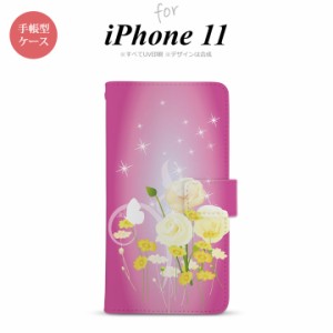 iPhone11 iPhone11 手帳型スマホケース カバー 花柄 ミックス ピンク  nk-004s-i11-dr285