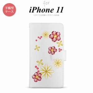 iPhone11 iPhone11 手帳型スマホケース カバー 花柄 ミックス クリア  nk-004s-i11-dr306