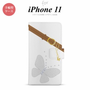 iPhone11 iPhone11 手帳型スマホケース カバー バタフライ 蝶 クリア  nk-004s-i11-dr323