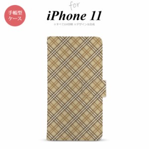 iPhone11 iPhone11 手帳型スマホケース カバー バイアスチェック ベージュ  nk-004s-i11-dr443