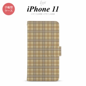 iPhone11 iPhone11 手帳型スマホケース カバー チェック ベージュ  nk-004s-i11-dr444