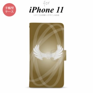 iPhone11 iPhone11 手帳型スマホケース カバー 翼 光 ゴールド風  nk-004s-i11-dr462