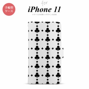 iPhone11 iPhone11 手帳型スマホケース カバー トランプ クラブ クリア 黒  nk-004s-i11-dr531