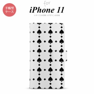 iPhone11 iPhone11 手帳型スマホケース カバー トランプ スペード クリア 黒  nk-004s-i11-dr537