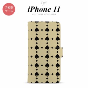 iPhone11 iPhone11 手帳型スマホケース カバー トランプ スペード ベージュ 黒  nk-004s-i11-dr539