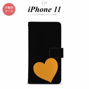 iPhone11 iPhone11 手帳型スマホケース カバー トランプ ハート 黒 オレンジ  nk-004s-i11-dr546