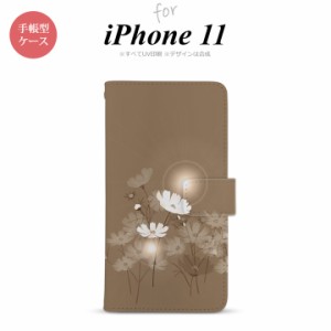 iPhone11 iPhone11 手帳型スマホケース カバー コスモス ベージュ  nk-004s-i11-dr605