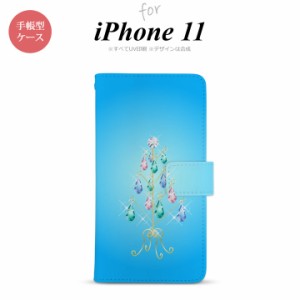 iPhone11 iPhone11 手帳型スマホケース カバー ツリーイヤリング 青  nk-004s-i11-dr633