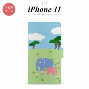 iPhone11 iPhone11 手帳型スマホケース カバー ゾウ  nk-004s-i11-dr691