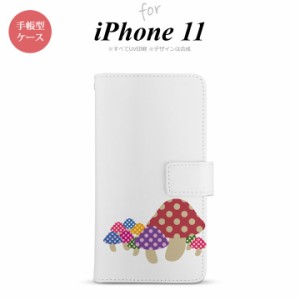 iPhone11 iPhone11 手帳型スマホケース カバー きのこ クリア  nk-004s-i11-dr741