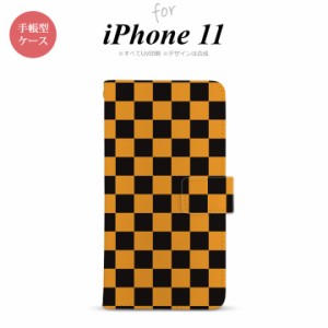 iPhone11 iPhone11 手帳型スマホケース カバー スクエア 黒 オレンジ  nk-004s-i11-dr761