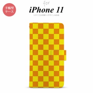 iPhone11 iPhone11 手帳型スマホケース カバー スクエア 黄 オレンジ  nk-004s-i11-dr767