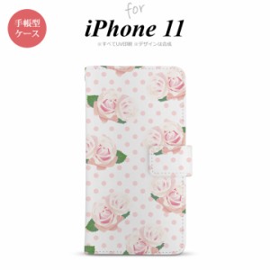 iPhone11 iPhone11 手帳型スマホケース カバー バラ ドット クリア  nk-004s-i11-dr785