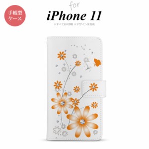 iPhone11 iPhone11 手帳型スマホケース カバー 花柄 ガーベラ オレンジ  nk-004s-i11-dr801