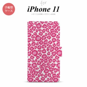 iPhone11 iPhone11 手帳型スマホケース カバー 豹柄 ピンク クリア  nk-004s-i11-dr891