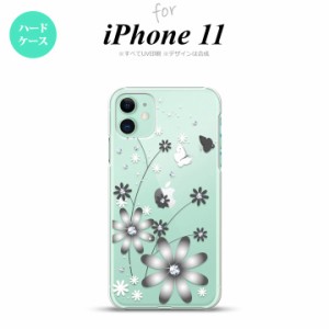 iPhone11 iPhone11 スマホケース ハードケース 花柄 ガーベラ 透明 グレー メンズ レディース nk-i11-071