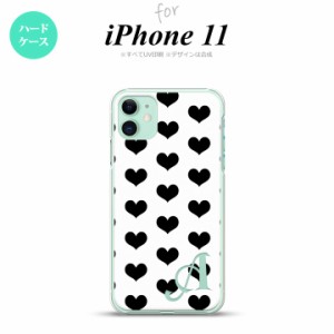 iPhone11 iPhone11 スマホケース ハードケース ハート A 白 黒 +アルファベット メンズ レディース nk-i11-115i