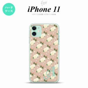 iPhone11 iPhone11 スマホケース ハードケース 花柄 バラ ドット ベージュ +アルファベット メンズ レディース nk-i11-246i