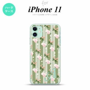 iPhone11 iPhone11 スマホケース ハードケース 花柄 バラ レース 緑 +アルファベット メンズ レディース nk-i11-258i