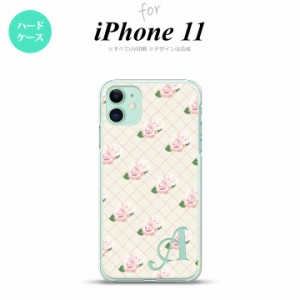 iPhone11 iPhone11 スマホケース ハードケース 花柄 バラ 編み ベージュ +アルファベット メンズ レディース nk-i11-264i