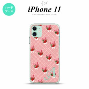 iPhone11 iPhone11 スマホケース ハードケース 花柄 バラ 編み ピンク +アルファベット メンズ レディース nk-i11-266i