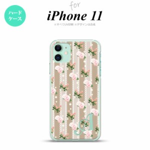 iPhone11 iPhone11 スマホケース ハードケース 花柄 バラ レース ベージュ +アルファベット メンズ レディース nk-i11-268i