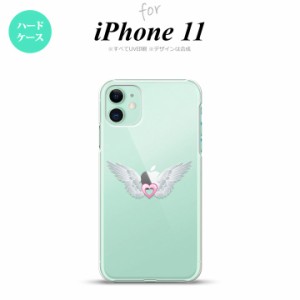 iPhone11 iPhone11 スマホケース ハードケース 白翼 ハート ピンク メンズ レディース nk-i11-471