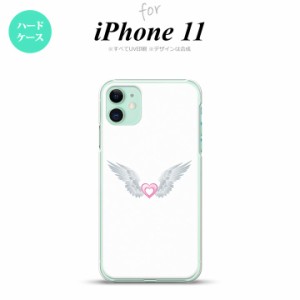iPhone11 iPhone11 スマホケース ハードケース 白翼 ハート 白 ピンク メンズ レディース nk-i11-475