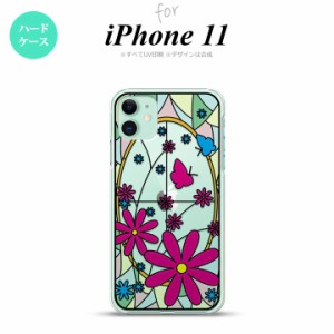 iPhone11 iPhone11 背面ケース カバー ステンドグラス風 おしゃれ ガーベラ ピンク ステンドグラス風 かわいい おしゃれ 背面ケース nk-i