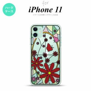 iPhone11 iPhone11 背面ケース カバー ステンドグラス風 おしゃれ ガーベラ レッド ステンドグラス風 かわいい おしゃれ 背面ケース nk-i