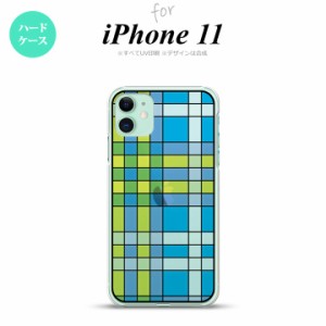 iPhone11 iPhone11 背面ケース カバー ステンドグラス風 おしゃれ チェック ブルー ステンドグラス風 かわいい おしゃれ 背面ケース nk-i