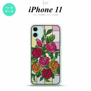 iPhone11 iPhone11 背面ケース カバー ステンドグラス風 おしゃれ バラ ピンク ステンドグラス風 かわいい おしゃれ 背面ケース nk-i11-s