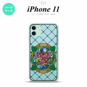 iPhone11 iPhone11 背面ケース カバー ステンドグラス風 おしゃれ 蓮 ブルー ステンドグラス風 かわいい おしゃれ 背面ケース nk-i11-sg4