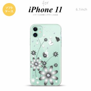 iPhone11 iPhone11 スマホケース ソフトケース 花柄 ガーベラ 透明 グレー メンズ レディース nk-i11-tp071