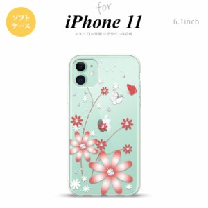 iPhone11 iPhone11 スマホケース ソフトケース 花柄 ガーベラ 透明 赤 メンズ レディース nk-i11-tp072