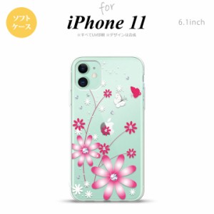iPhone11 iPhone11 スマホケース ソフトケース 花柄 ガーベラ 透明 ピンク メンズ レディース nk-i11-tp073